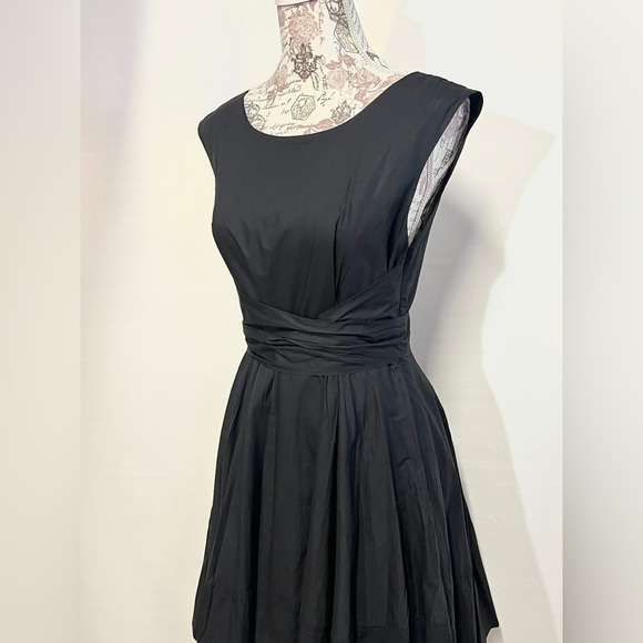 MELLODAY Black sleeveless Deep V back skater dress size L. - Picture 5 of 14